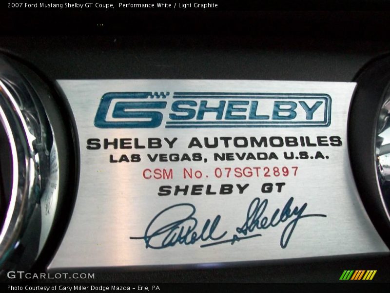 Performance White / Light Graphite 2007 Ford Mustang Shelby GT Coupe