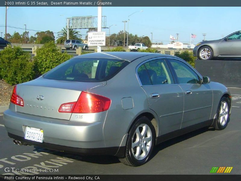 Desert Platinum Metallic / Graphite 2003 Infiniti G 35 Sedan