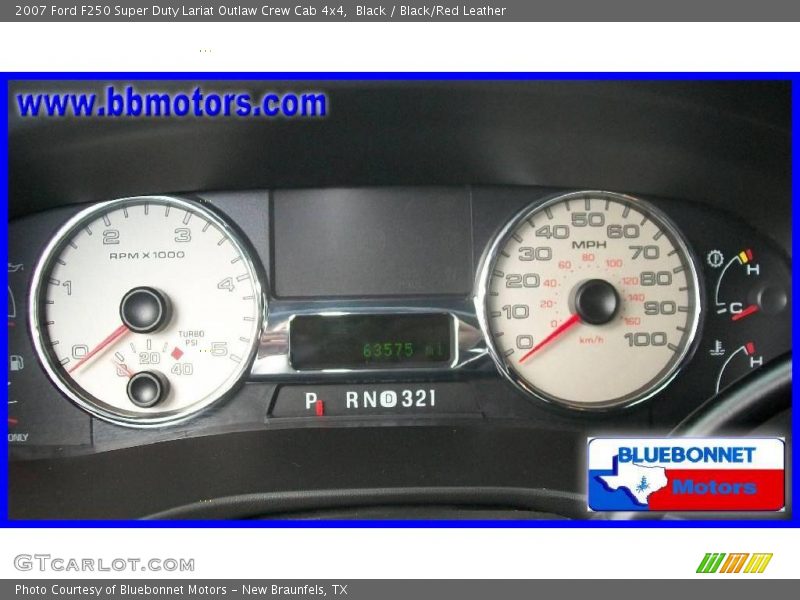 Black / Black/Red Leather 2007 Ford F250 Super Duty Lariat Outlaw Crew Cab 4x4