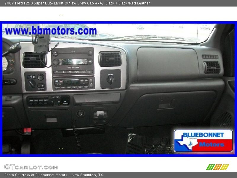 Black / Black/Red Leather 2007 Ford F250 Super Duty Lariat Outlaw Crew Cab 4x4