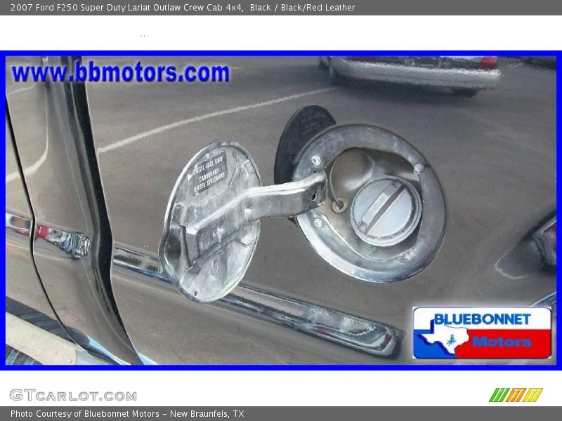 Black / Black/Red Leather 2007 Ford F250 Super Duty Lariat Outlaw Crew Cab 4x4