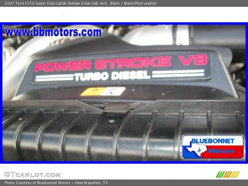 Black / Black/Red Leather 2007 Ford F250 Super Duty Lariat Outlaw Crew Cab 4x4
