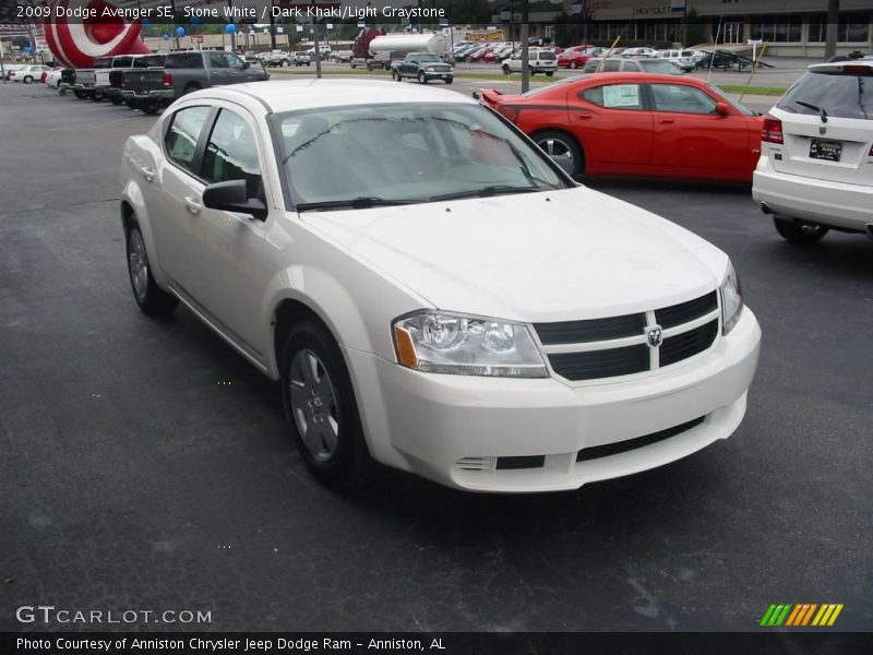 Stone White / Dark Khaki/Light Graystone 2009 Dodge Avenger SE