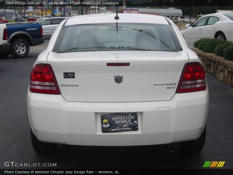 Stone White / Dark Khaki/Light Graystone 2009 Dodge Avenger SE