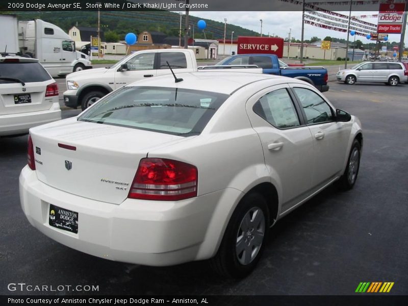 Stone White / Dark Khaki/Light Graystone 2009 Dodge Avenger SE