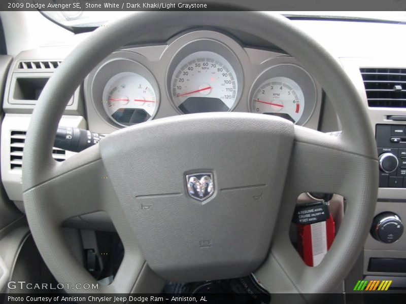 Stone White / Dark Khaki/Light Graystone 2009 Dodge Avenger SE