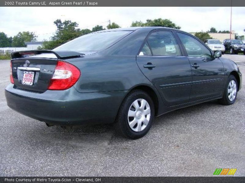 Aspen Green Pearl / Taupe 2002 Toyota Camry LE