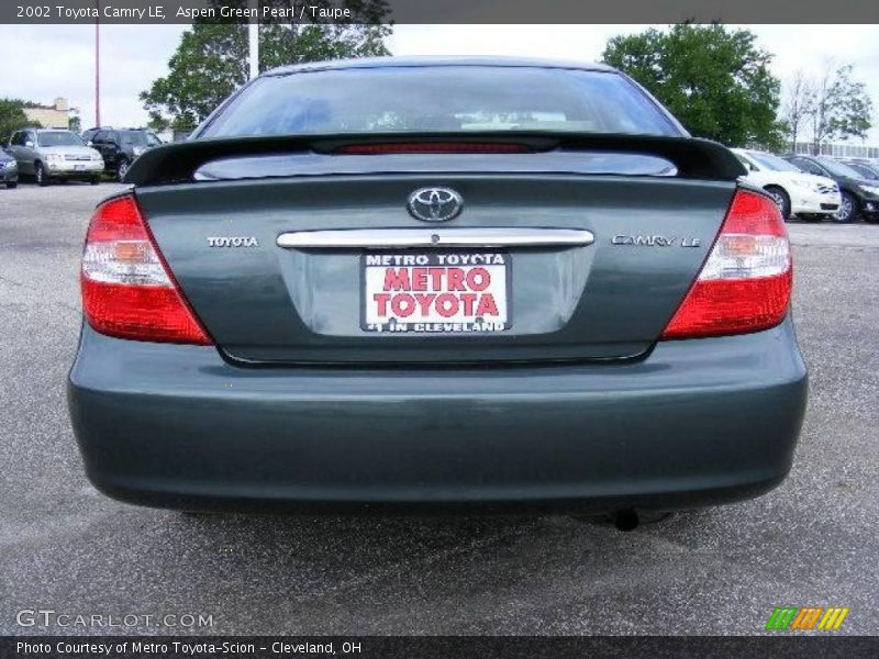 Aspen Green Pearl / Taupe 2002 Toyota Camry LE