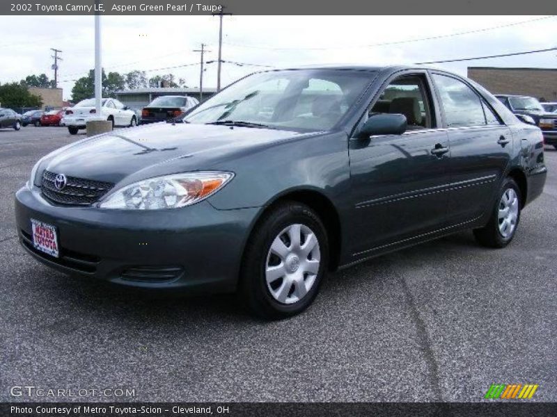 Aspen Green Pearl / Taupe 2002 Toyota Camry LE