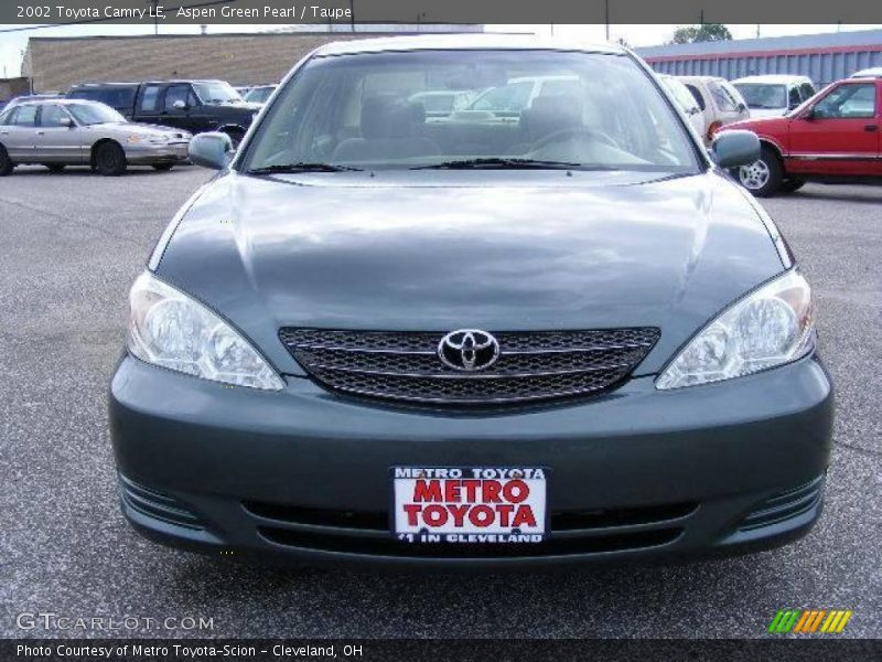 Aspen Green Pearl / Taupe 2002 Toyota Camry LE