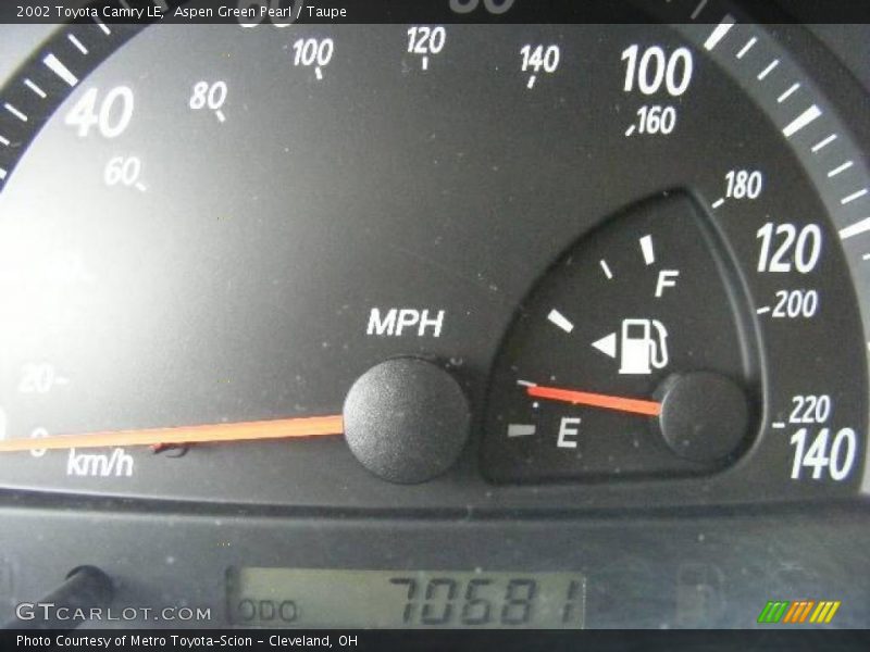 Aspen Green Pearl / Taupe 2002 Toyota Camry LE