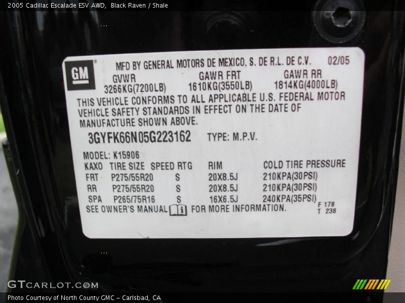 Black Raven / Shale 2005 Cadillac Escalade ESV AWD