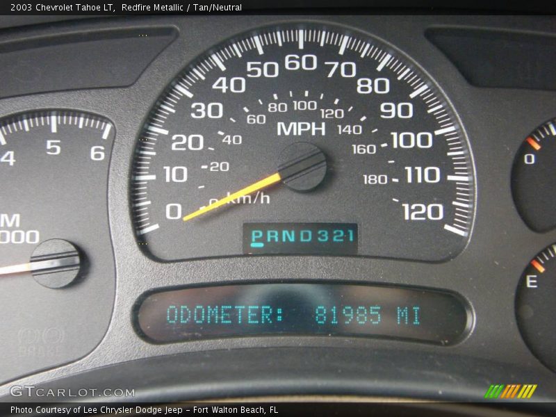 Redfire Metallic / Tan/Neutral 2003 Chevrolet Tahoe LT