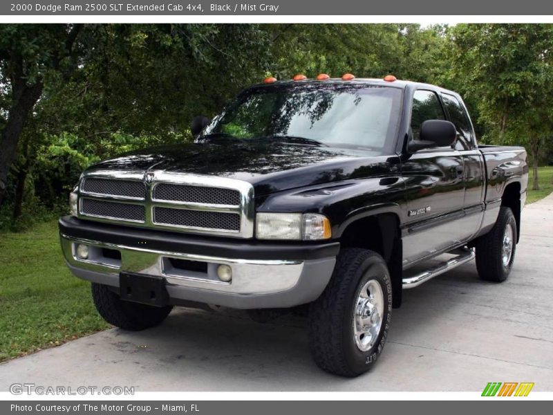 Black / Mist Gray 2000 Dodge Ram 2500 SLT Extended Cab 4x4