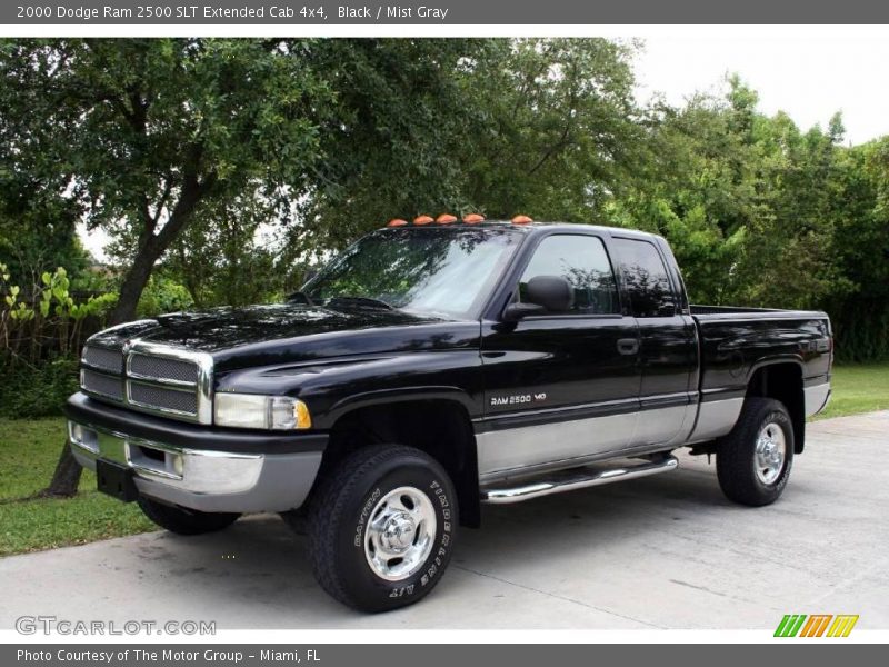 Black / Mist Gray 2000 Dodge Ram 2500 SLT Extended Cab 4x4