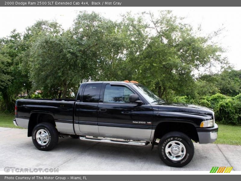 Black / Mist Gray 2000 Dodge Ram 2500 SLT Extended Cab 4x4