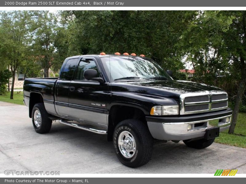 Black / Mist Gray 2000 Dodge Ram 2500 SLT Extended Cab 4x4