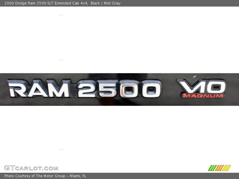 Black / Mist Gray 2000 Dodge Ram 2500 SLT Extended Cab 4x4