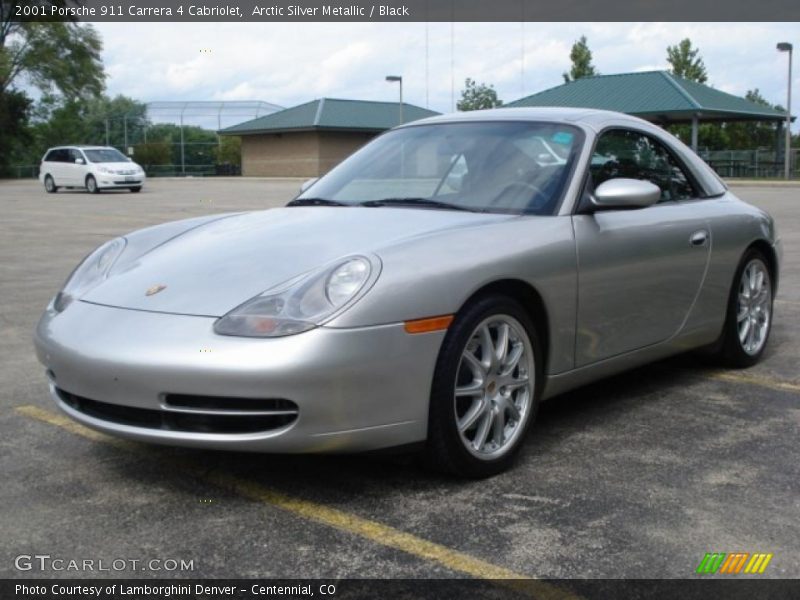 Arctic Silver Metallic / Black 2001 Porsche 911 Carrera 4 Cabriolet