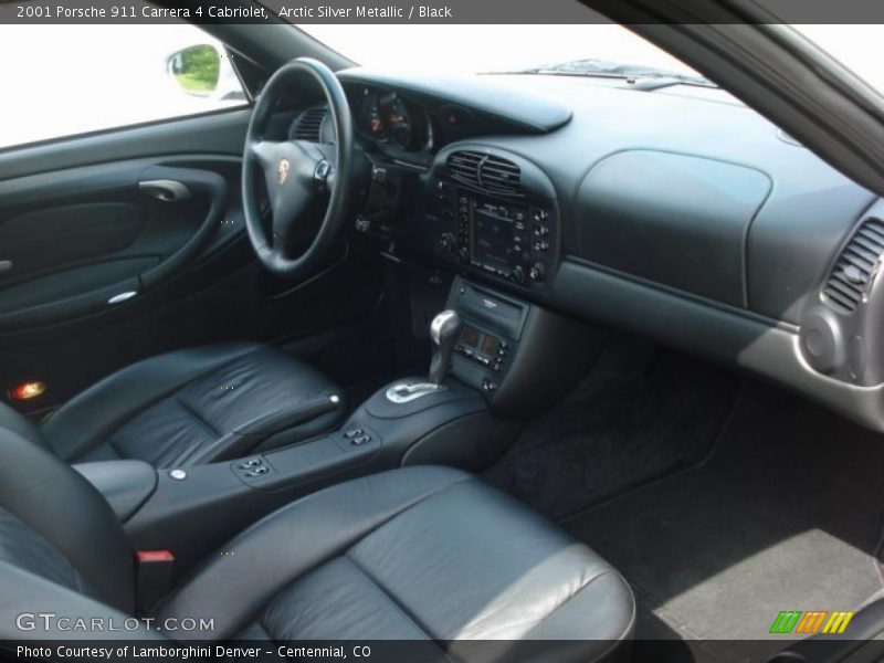 Arctic Silver Metallic / Black 2001 Porsche 911 Carrera 4 Cabriolet