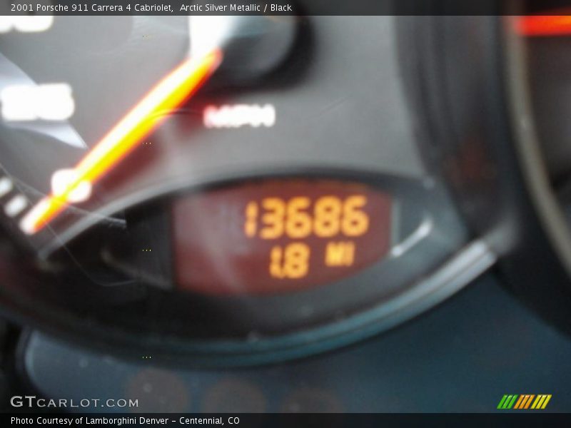 Arctic Silver Metallic / Black 2001 Porsche 911 Carrera 4 Cabriolet