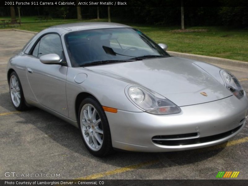 Arctic Silver Metallic / Black 2001 Porsche 911 Carrera 4 Cabriolet