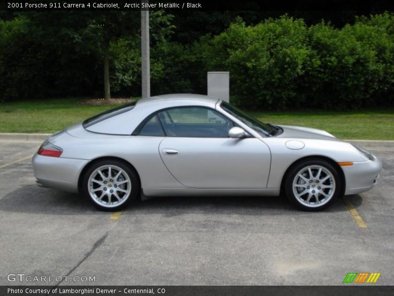 Arctic Silver Metallic / Black 2001 Porsche 911 Carrera 4 Cabriolet