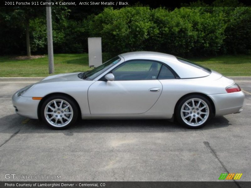 Arctic Silver Metallic / Black 2001 Porsche 911 Carrera 4 Cabriolet