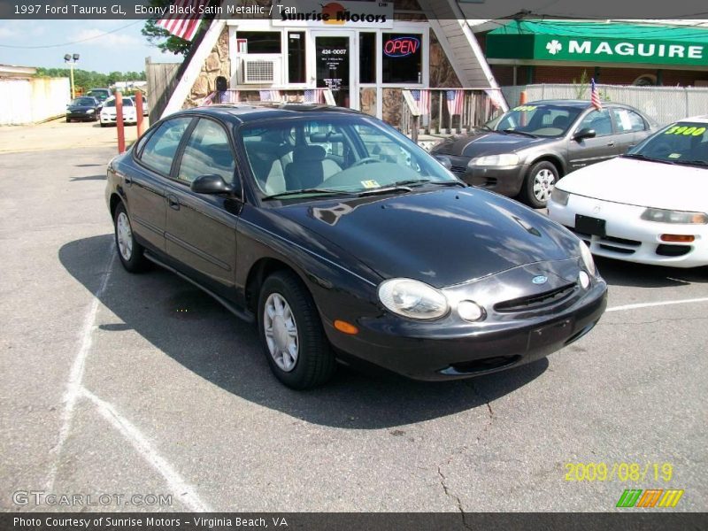 Ebony Black Satin Metallic / Tan 1997 Ford Taurus GL
