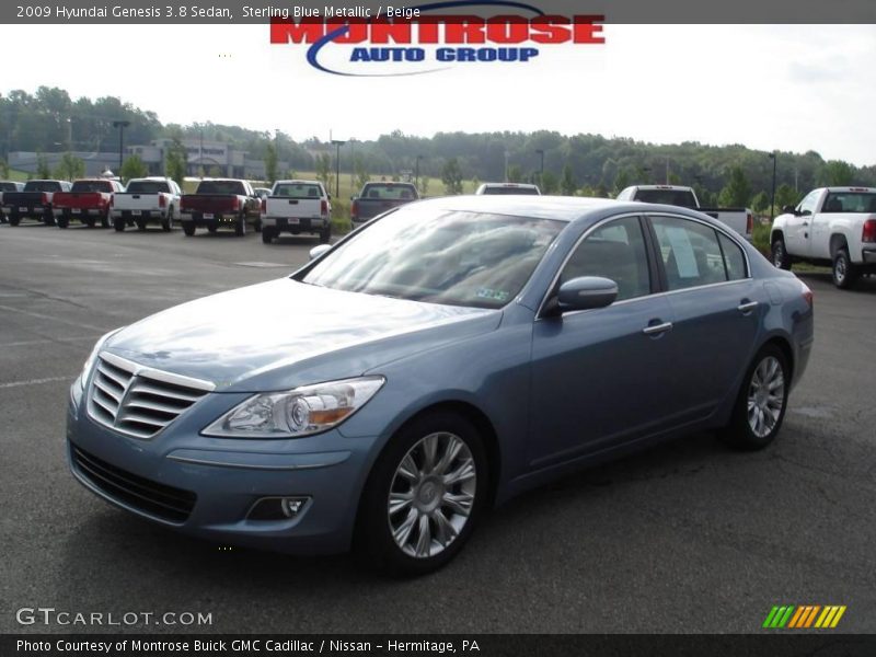 Sterling Blue Metallic / Beige 2009 Hyundai Genesis 3.8 Sedan