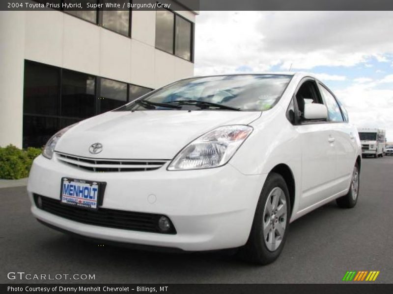 Super White / Burgundy/Gray 2004 Toyota Prius Hybrid