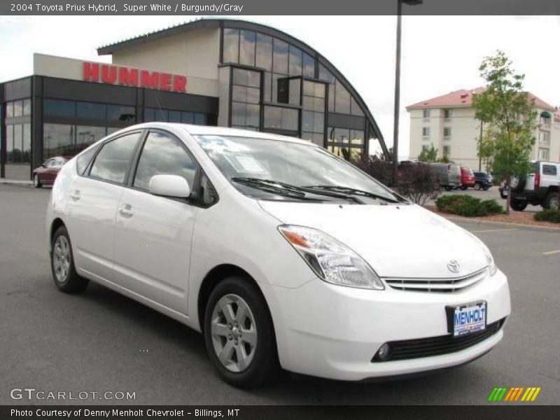 Super White / Burgundy/Gray 2004 Toyota Prius Hybrid