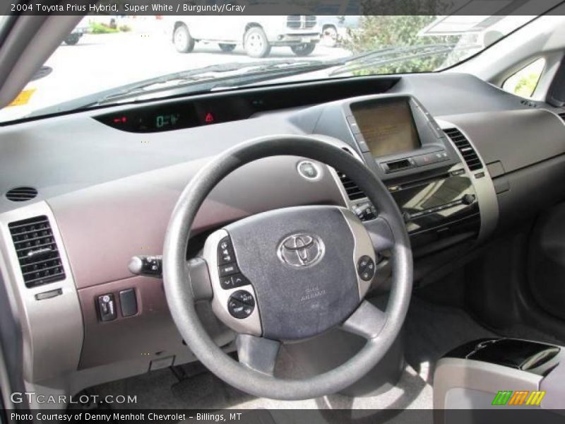 Super White / Burgundy/Gray 2004 Toyota Prius Hybrid