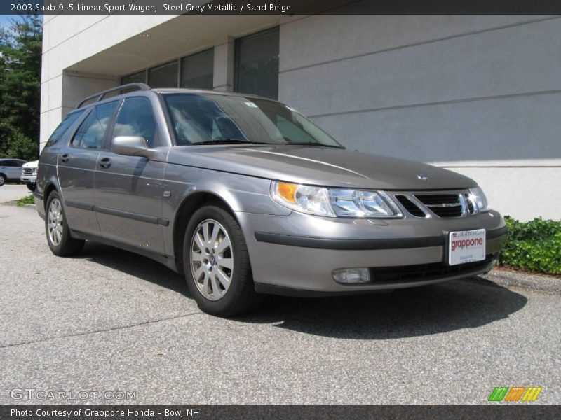 Steel Grey Metallic / Sand Beige 2003 Saab 9-5 Linear Sport Wagon