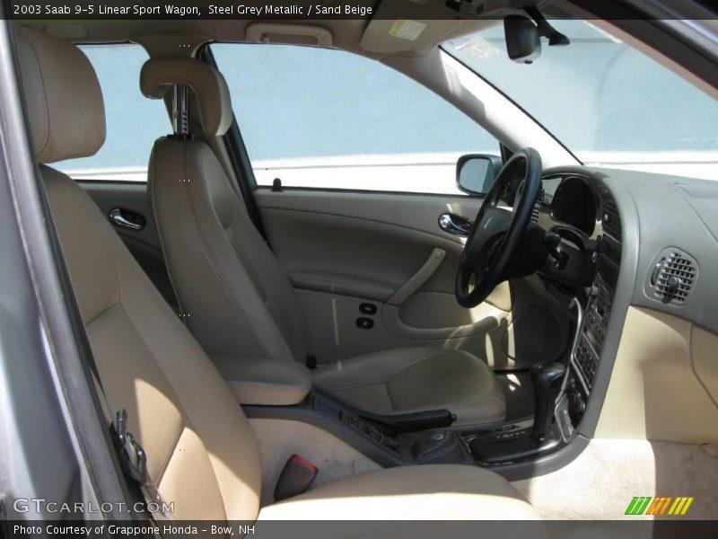 Steel Grey Metallic / Sand Beige 2003 Saab 9-5 Linear Sport Wagon