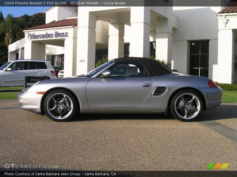 GT Silver Metallic / Cocoa Brown 2004 Porsche Boxster S 550 Spyder