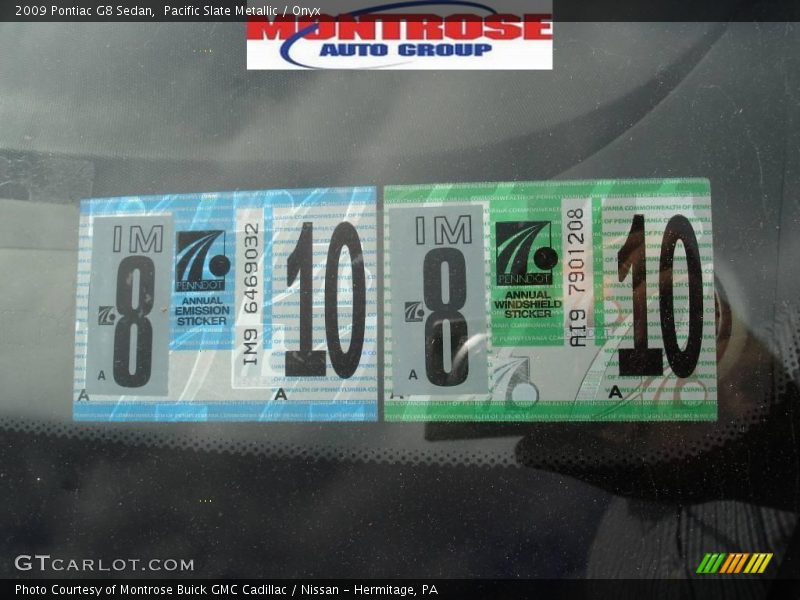 Pacific Slate Metallic / Onyx 2009 Pontiac G8 Sedan