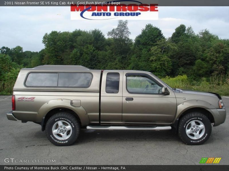 Gold Rush Metallic / Beige 2001 Nissan Frontier SE V6 King Cab 4x4