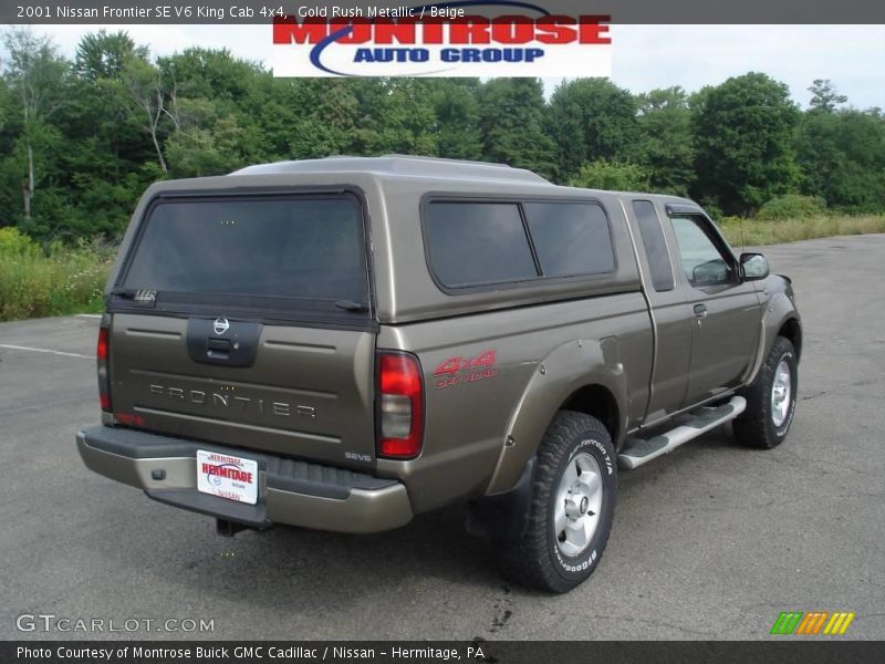 Gold Rush Metallic / Beige 2001 Nissan Frontier SE V6 King Cab 4x4