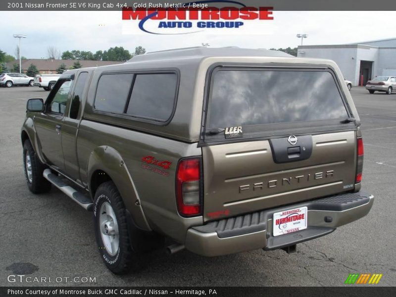 Gold Rush Metallic / Beige 2001 Nissan Frontier SE V6 King Cab 4x4