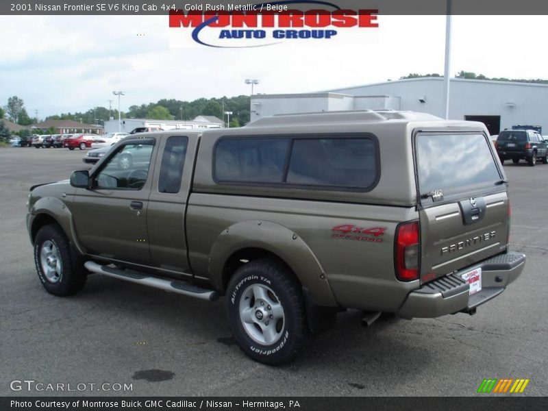Gold Rush Metallic / Beige 2001 Nissan Frontier SE V6 King Cab 4x4