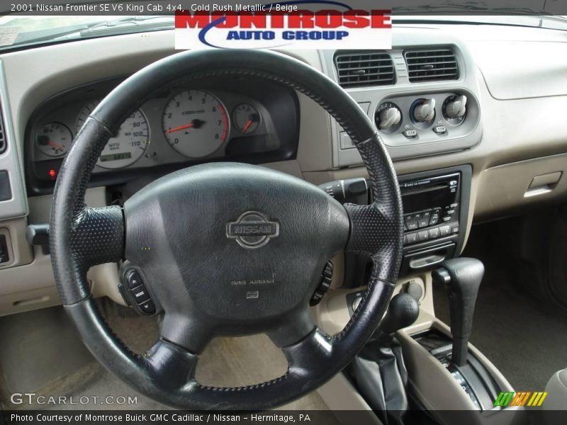 Gold Rush Metallic / Beige 2001 Nissan Frontier SE V6 King Cab 4x4