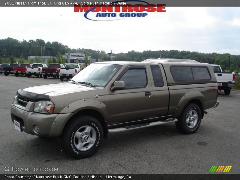 Gold Rush Metallic / Beige 2001 Nissan Frontier SE V6 King Cab 4x4