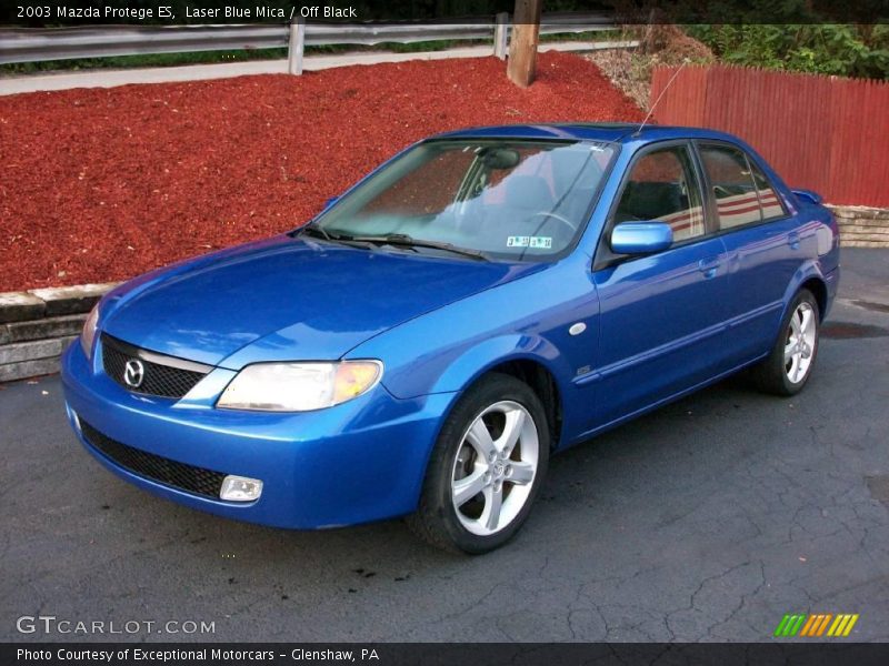Laser Blue Mica / Off Black 2003 Mazda Protege ES