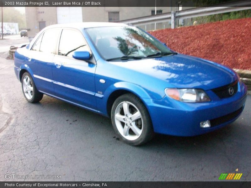 Laser Blue Mica / Off Black 2003 Mazda Protege ES