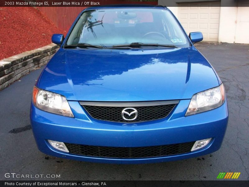 Laser Blue Mica / Off Black 2003 Mazda Protege ES