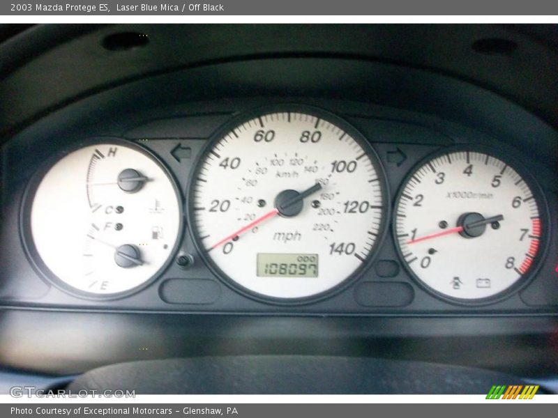 Laser Blue Mica / Off Black 2003 Mazda Protege ES