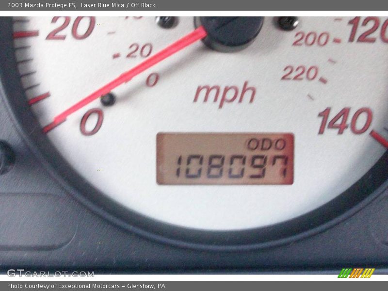Laser Blue Mica / Off Black 2003 Mazda Protege ES