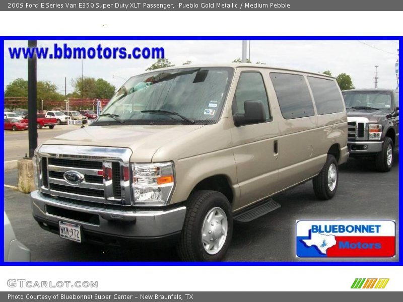 Pueblo Gold Metallic / Medium Pebble 2009 Ford E Series Van E350 Super Duty XLT Passenger