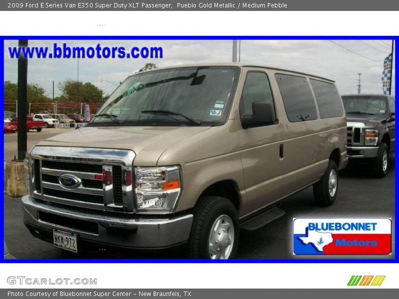 Pueblo Gold Metallic / Medium Pebble 2009 Ford E Series Van E350 Super Duty XLT Passenger